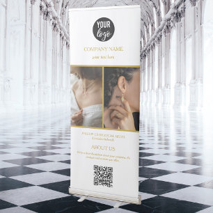 Elegant Jewellery Business Promotional 2 Photo Gol Retractable Banner