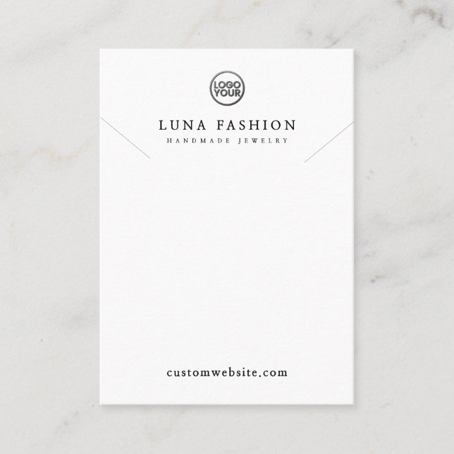 Elegant Jewellery Custom Logo Simple Design White Calling Card (Front)