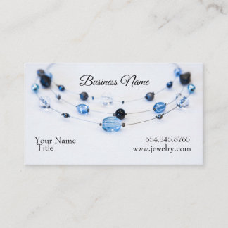 Elegant Jewellery Designer Blue Beads Business Card