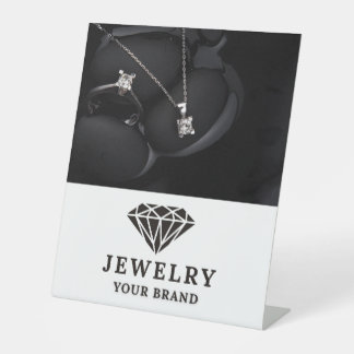 Elegant Jewellery Display Card Pedestal Sign