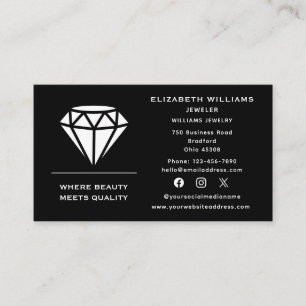 Elegant Jewelry Designer Jeweler Jewellery Diamond Business Card