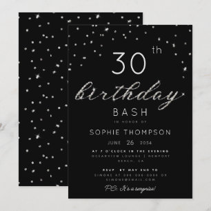 Elegant Jewels Chic Sparkle Glitter Birthday Party Invitation