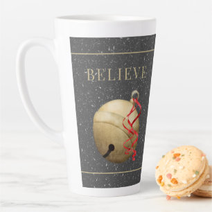 Elegant Jingle Bell, BELIEVE with Snow Latte Mug