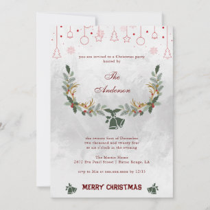 Elegant Jingle Bell Floral Holiday Christmas Party