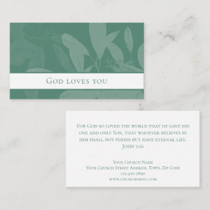 Elegant John 3:16 Custom Bible Scripture Church Business Card