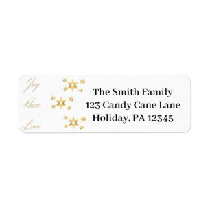 Elegant Joy Peace Love Faux Gold Return Address