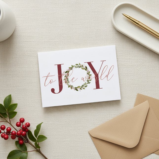 Elegant Joy to the World Christmas Holiday Photo (Elegant Joy to the World Christmas Holiday Photo Card)