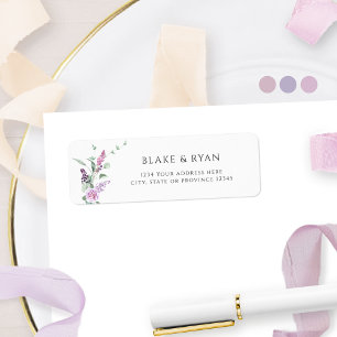 Elegant Joyful Pastel Floral Wedding Address