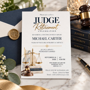 Elegant Judge Retirement Party Celebration Invitation