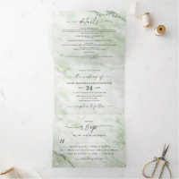 Elegant Juniper Sage Green Metallic Marble Wedding