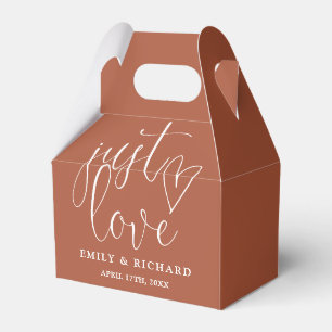 Elegant Just Love Heart Terracotta Wedding Favour Box