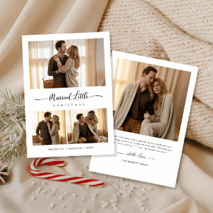 Elegant Just Married Little Christmas Photo Holiday Card