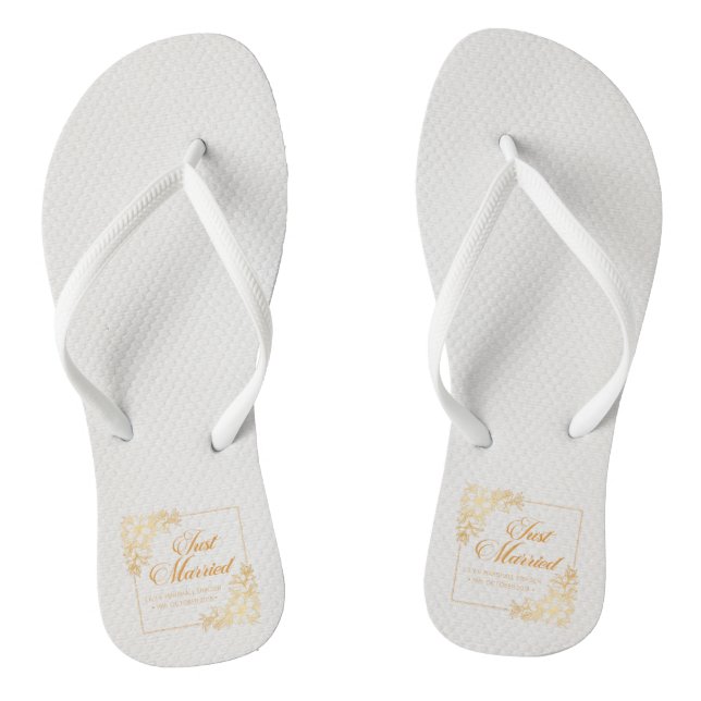 Elegant Just Married Wedding | Flip Flops (Footbed)