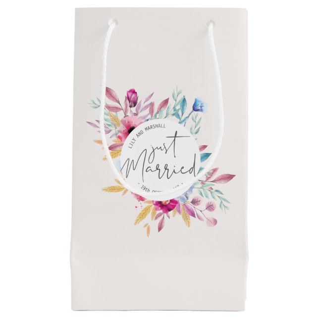 Elegant Just Married Wedding | Gift Bag (Front)