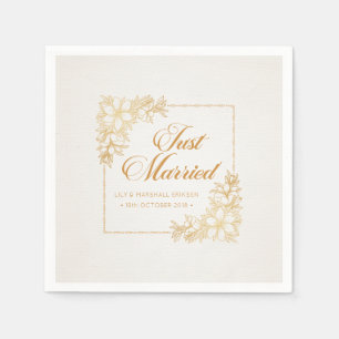 Elegant Just Married Wedding   Paper Napkin