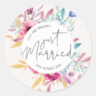 Elegant Just Married Wedding   Sticker Seal