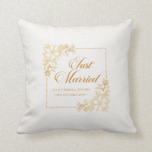 Elegant Just Married Wedding   Throw Pillow