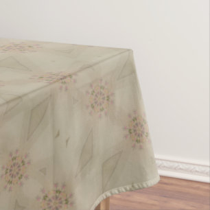 Elegant Kaleidoscopic Flower Design Pastel Tablecloth
