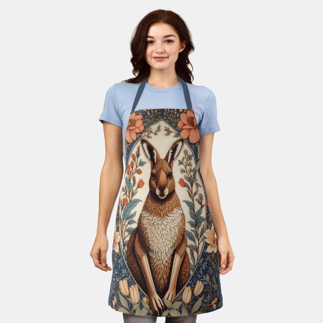 Elegant Kangaroo William Morris Inspired  Apron (Worn)