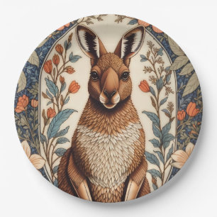 Elegant Kangaroo William Morris Inspired Paper Plate