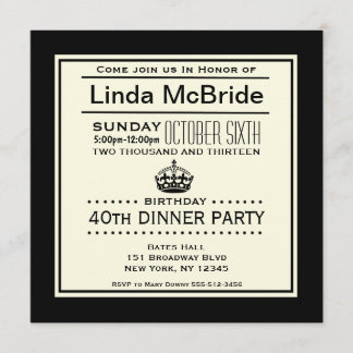 Elegant Keep Calm Birthday Invitation