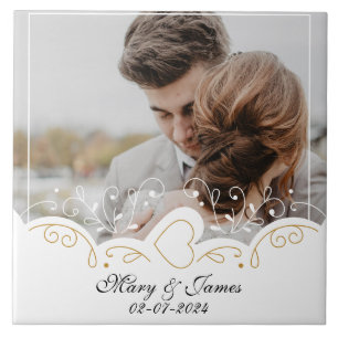 Elegant Keepsake Memories Groom Newlyweds Tile