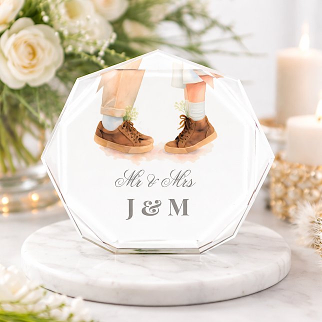 Elegant Keepsake Newlyweds Gift Bride Groom  Photo Block (Creator Uploaded)