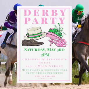 Elegant Kentucky Derby Party Hat & Heels Soiree  Invitation