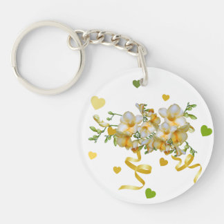 Elegant Keychain with hearts and flowers