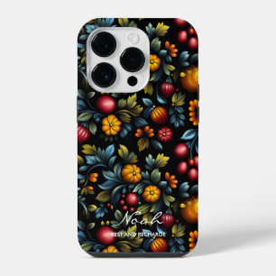 Elegant Khokhloma Floral in Rich, Vibrant Colours iPhone 14 Pro Case