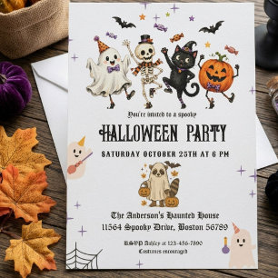 Elegant Kids Costume Party Halloween Invitation