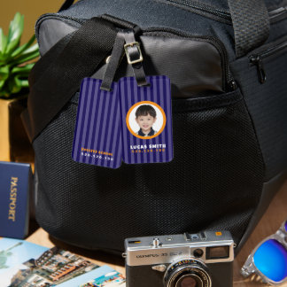 Elegant kids photo bag tag and luggage tag