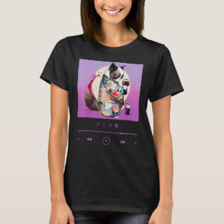 Elegant Kimono-wearing Cat in Japanese Style T-Shirt