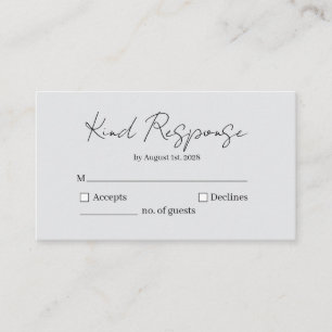 Elegant Kind Response RSVP Card