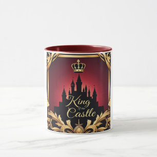 Elegant King Castle Silhouette Design Dad Mug