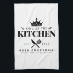 Elegant King of The Kitchen Modern Personalised Tea Towel<br><div class="desc">Perfect gift for your dad,  grandpa,  brother,  or any important man in your life! Easily personalise yours at home!</div>