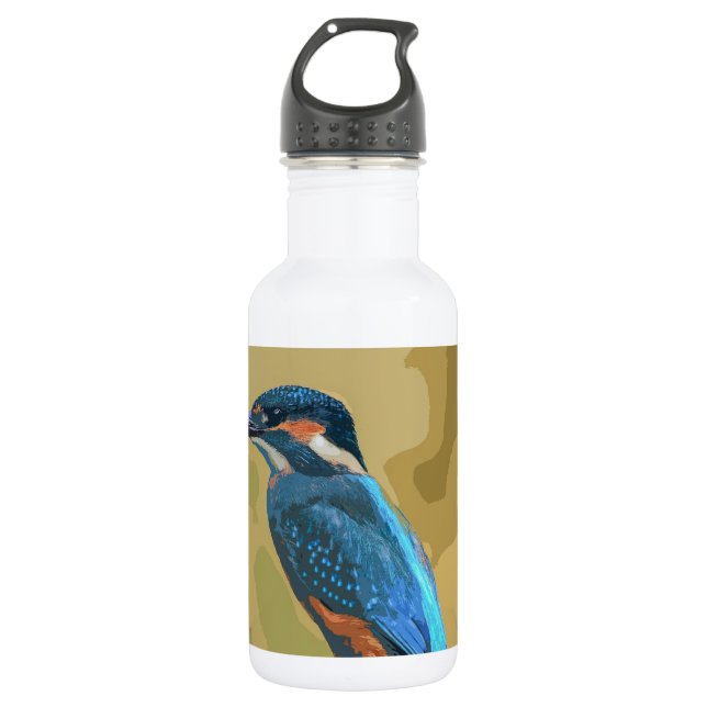 Elegant Kingfisher Artwork | Water Bottle (Front)
