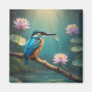 Elegant Kingfisher Bird Magnet