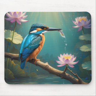 Elegant Kingfisher Bird Mouse Mat