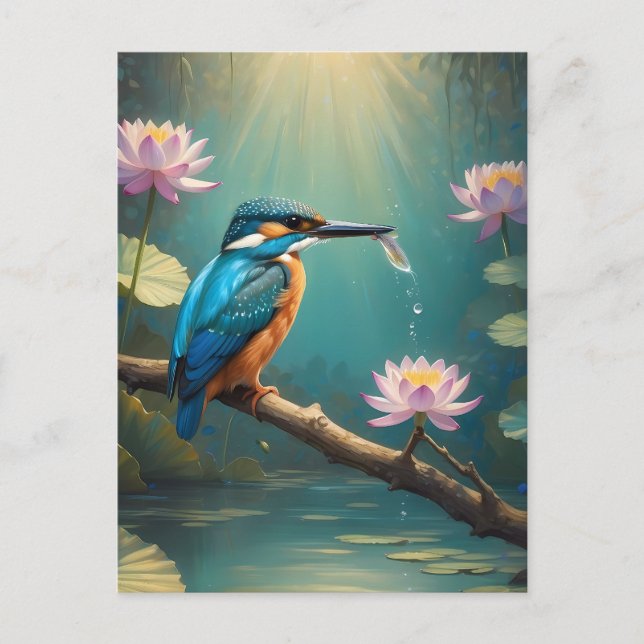 Elegant Kingfisher Bird  Postcard (Front)