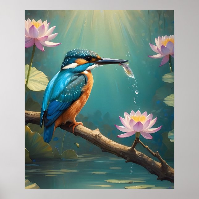 Elegant Kingfisher Bird  Poster (Front)