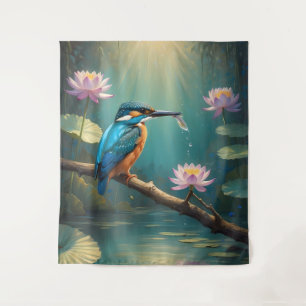 Elegant Kingfisher Bird  Tapestry