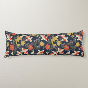 Elegant Koi Fish and Lotus Pattern Body Cushion