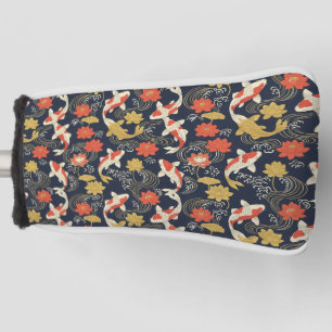 Elegant Koi Fish and Lotus Pattern Golf Head Cover
