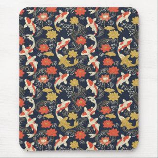 Elegant Koi Fish and Lotus Pattern Mouse Mat