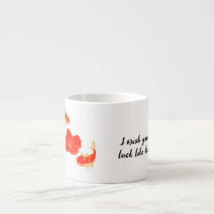 Elegant Koi Fish and Red Blossom Art   Japanese St Espresso Cup