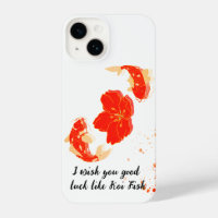 Elegant Koi Fish and Red flower&golden| Jpanese 