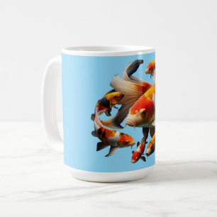 Elegant Koi Fish on Black – High Quality Centered Coffee Mug