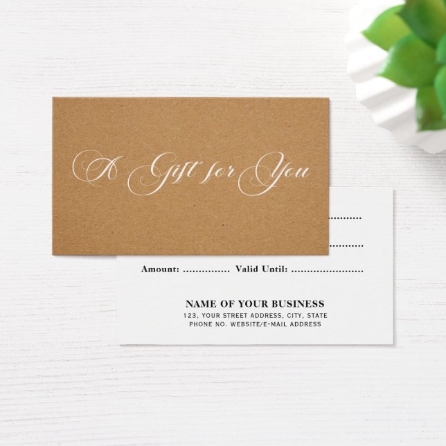 Elegant Kraft Business Gift Certificate  (Desk)