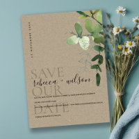 ELEGANT KRAFT GREEN EUCALYPTUS FOLIAGE WATERCOLOR